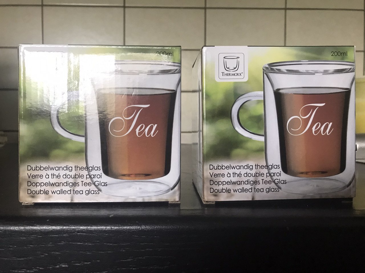 2 dubbelwandige theeglazen