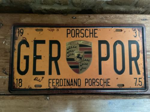 Retro Porsche nummerplaat