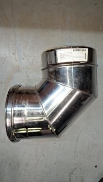 RVS kachelpijp dubbelwandig bocht 90gr