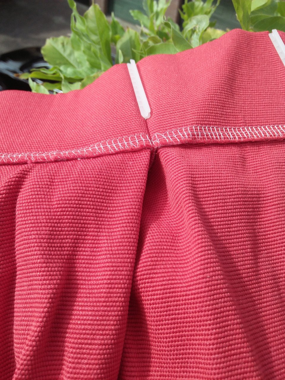 2 Gordijnen rood/geel