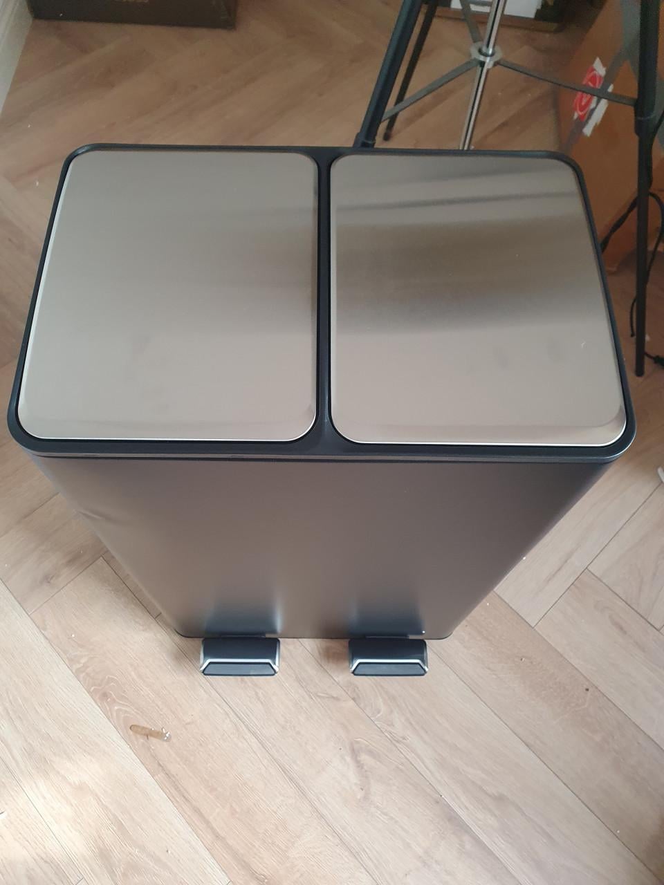Bayt Prullenbak 60L – 27L + 33L – 2 Compartimenten – Touch – Zwart