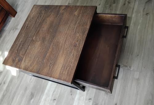 Industriële Salontafel van Mangohout met lade