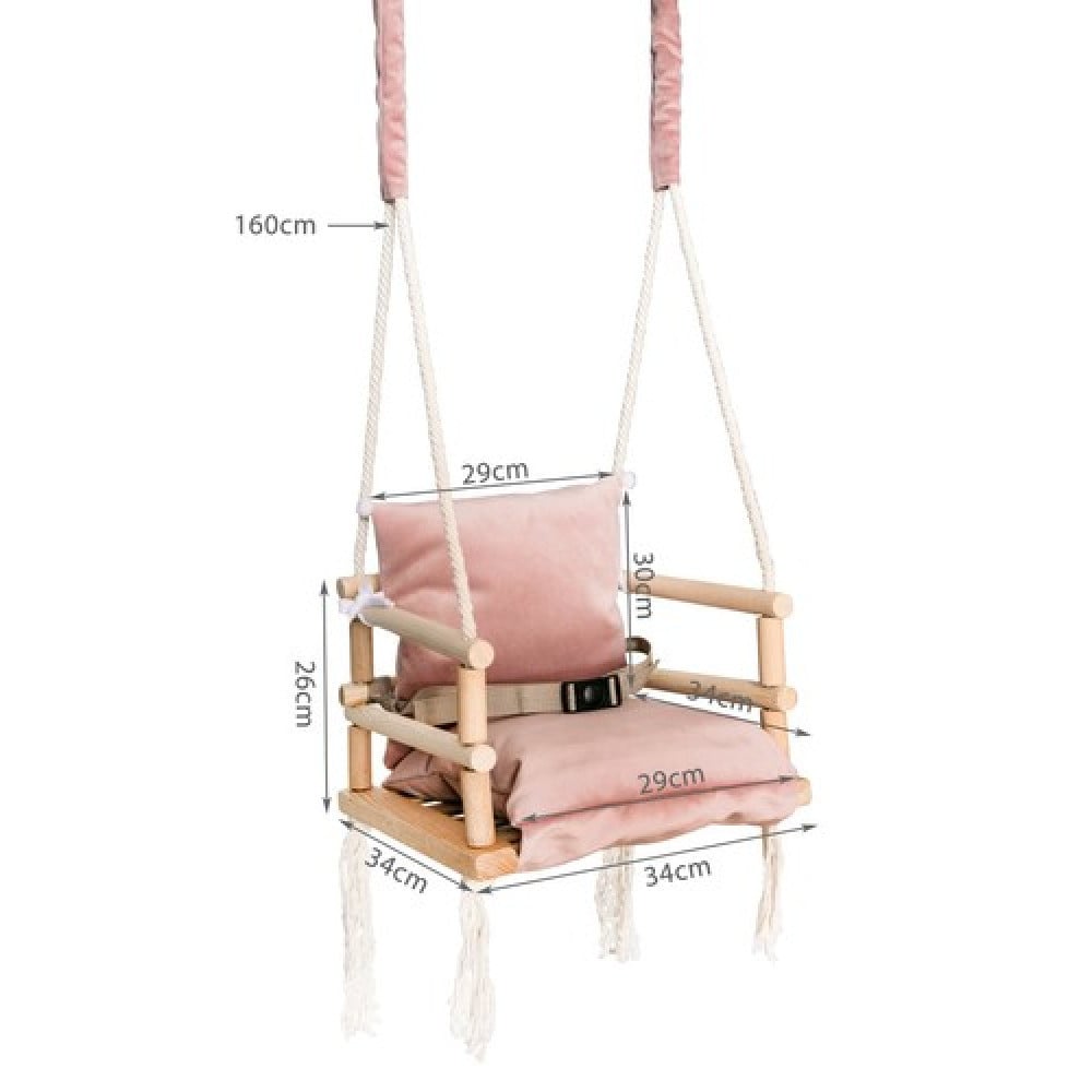 Houten 3 in 1 schommel roze