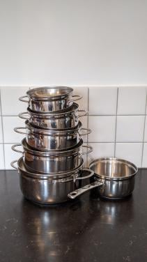 Complete pannenset, onverwoestbaar RVS