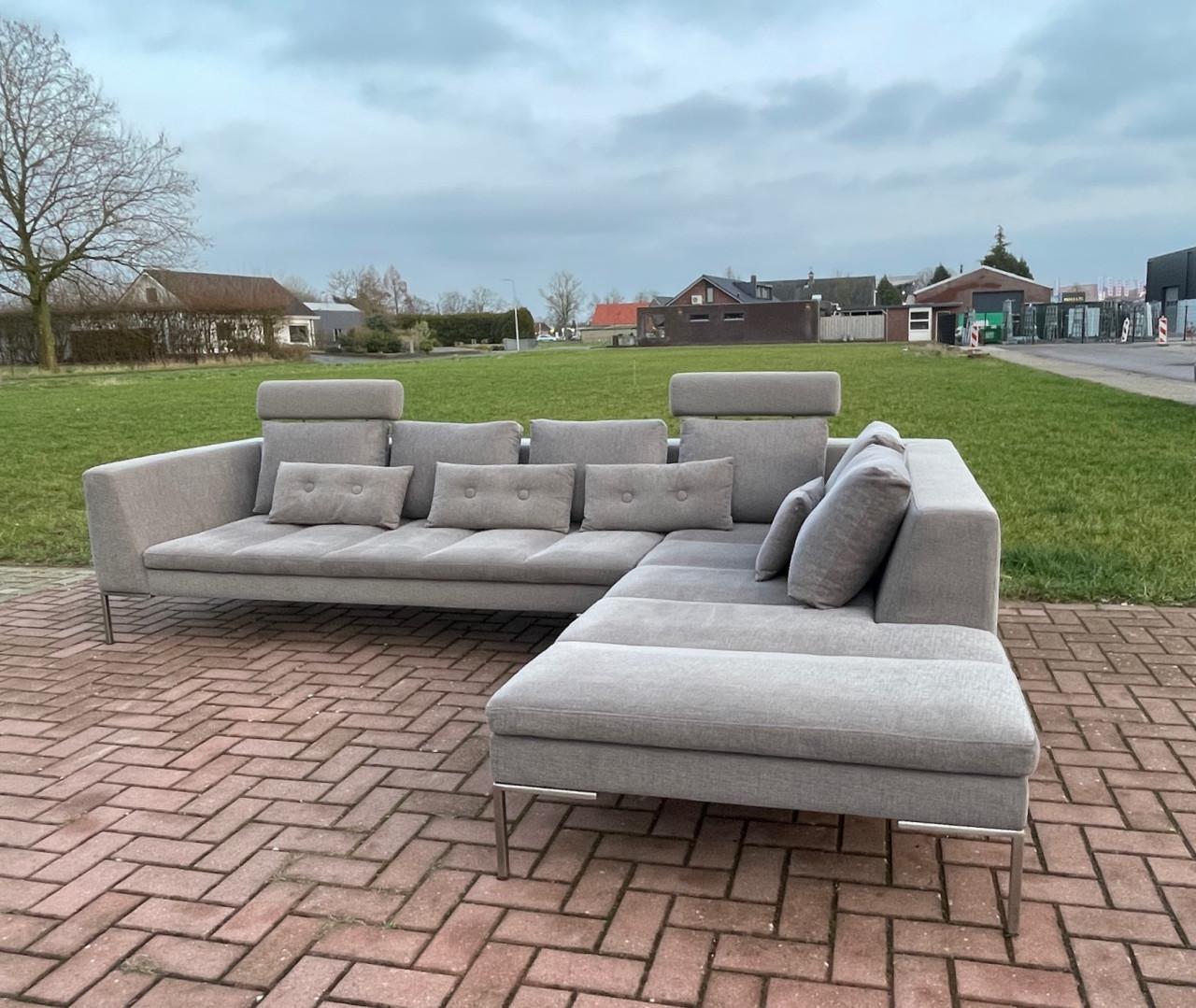 Montèl Tristan Grijze Hoekbank-Verfijnd Lounge Comfort