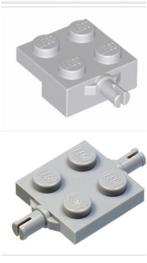 Lego 4488 -- 4600: Plaat met wielhouder