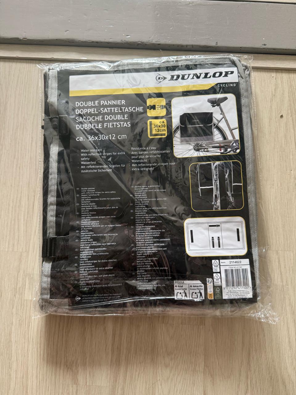 Gloednieuwe Dunlop dubbele fietstassen - Waterdicht