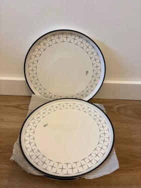 Cosy & Trendy dinerborden 2 stuks – Crème/Zwart