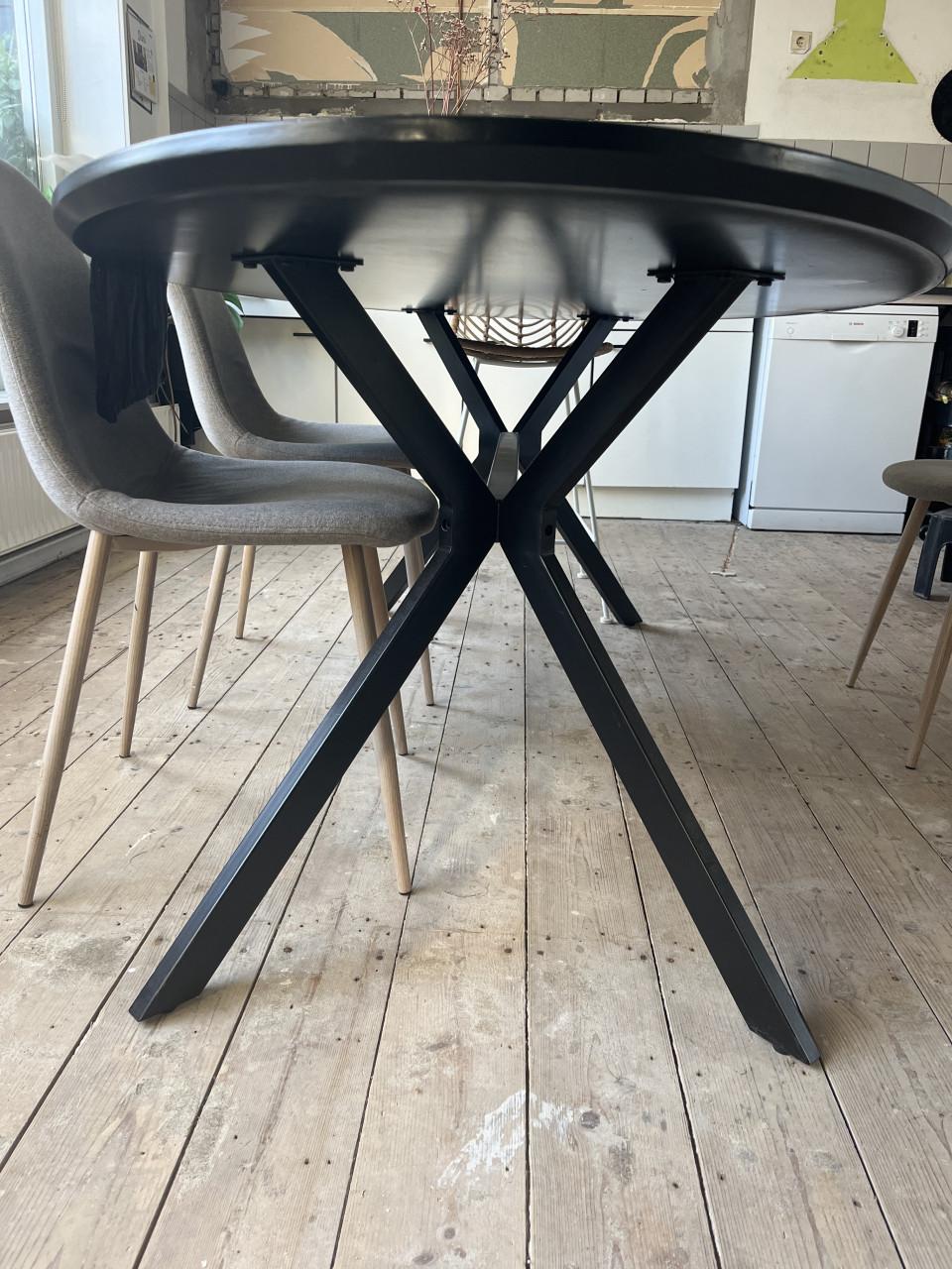 Eet tafel ovaal zwart