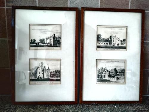 Vier oude pentekeningen van oude Zeeuwse verdwenen kastelen. 1743