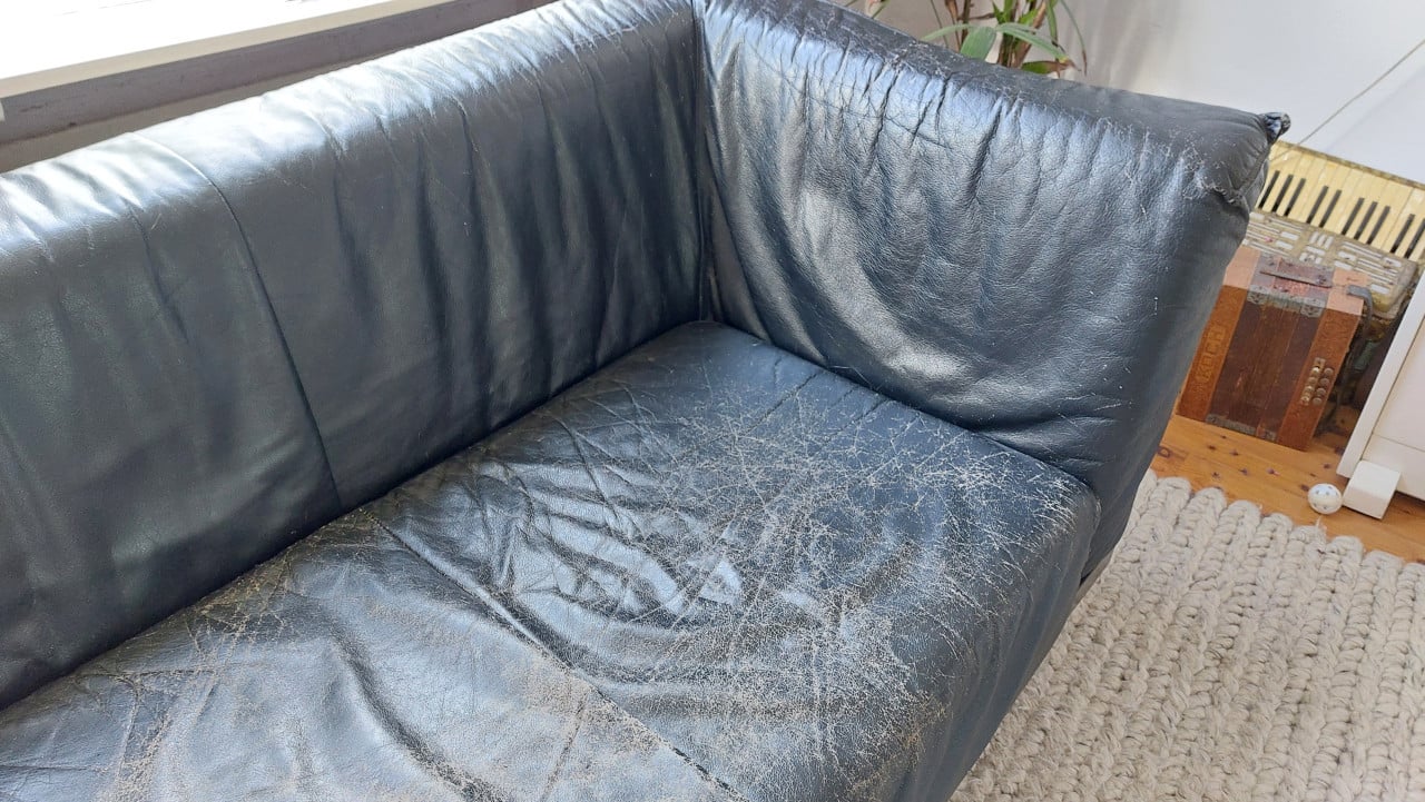 Leren designbank zwart