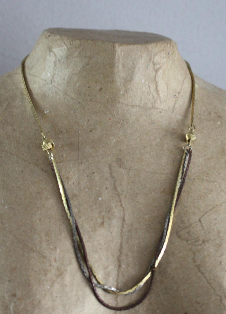 Goudkleurige ketting met zilver en brons