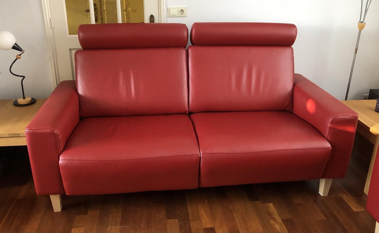 Bank rood leer relax