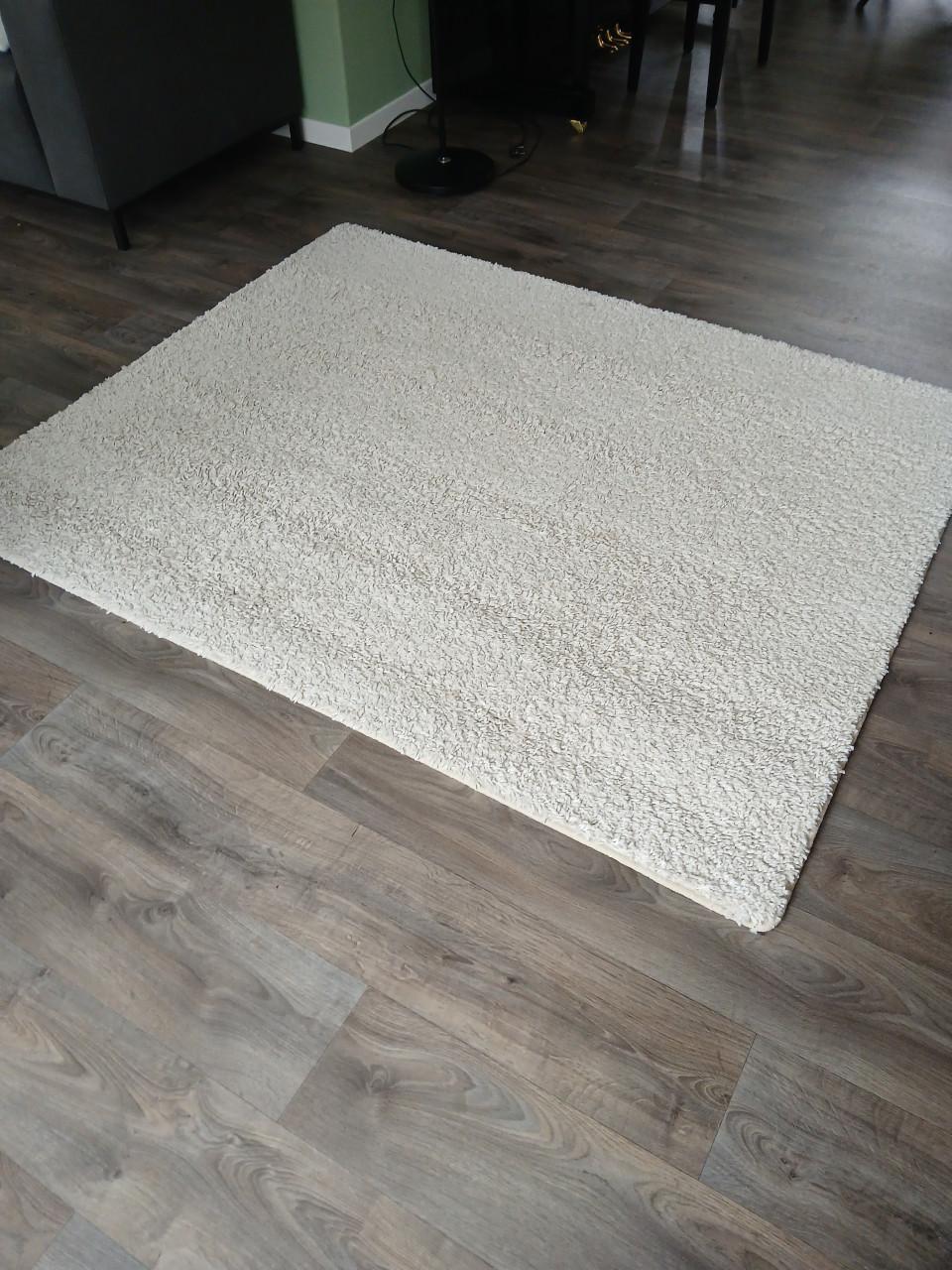 Zwaar, degelijk Crème wit vloerkleed hoogpolig 145cm x 180cm