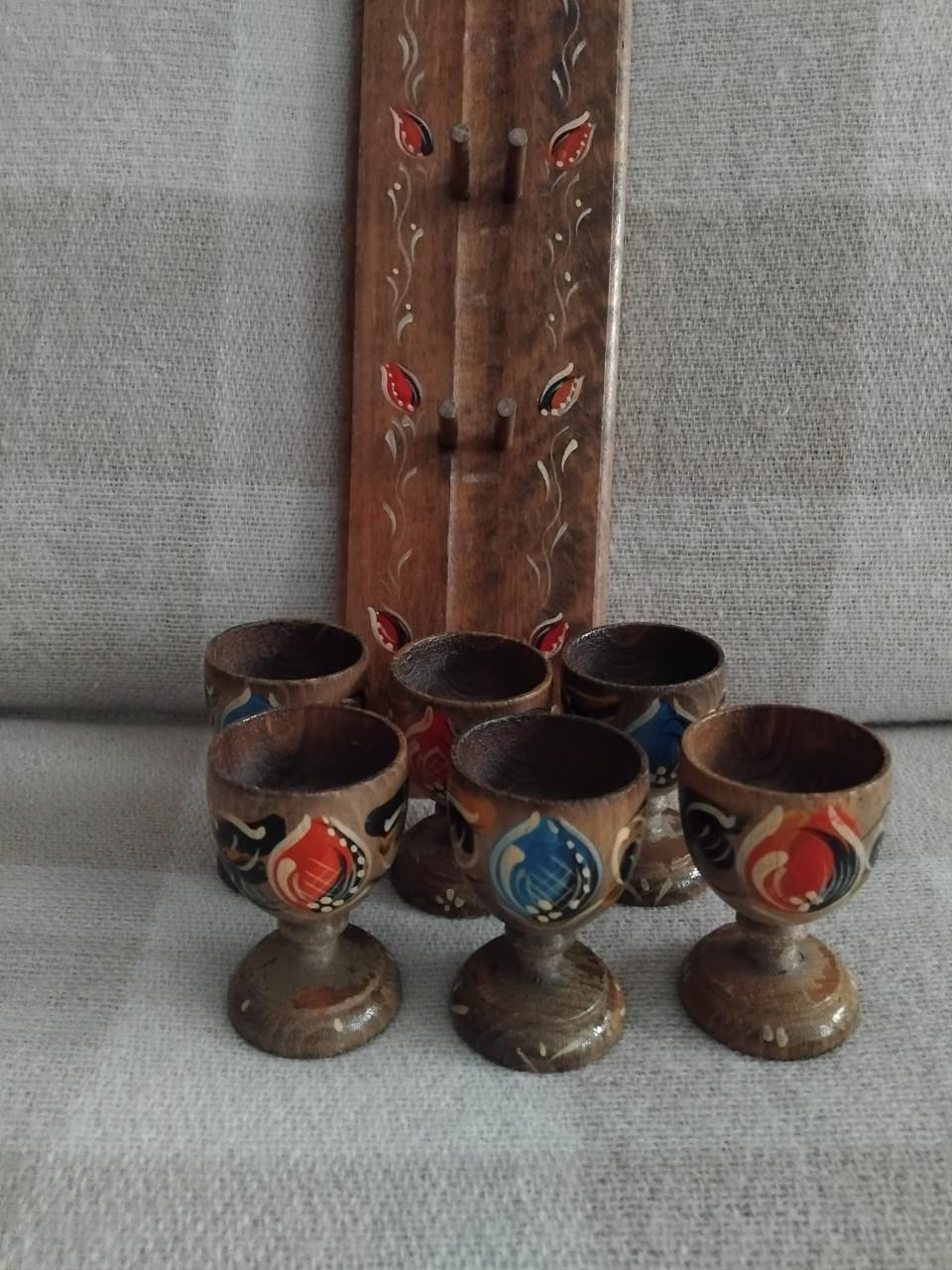 Vintage 6x Eierdopjes met Wandrek