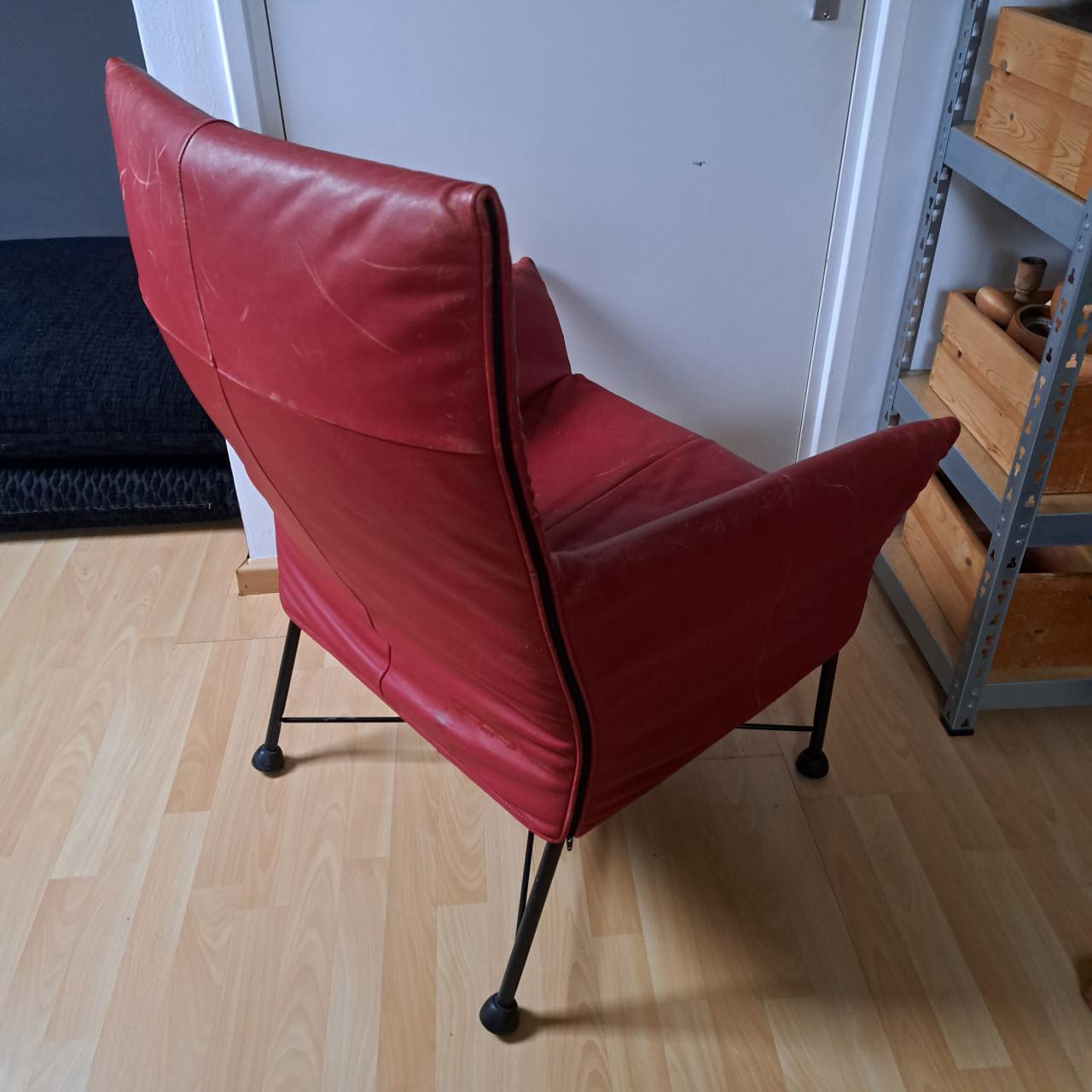 Leren bordeau rode Charly stoel