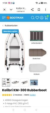 Rubberboot kolibri 3 volwassenen