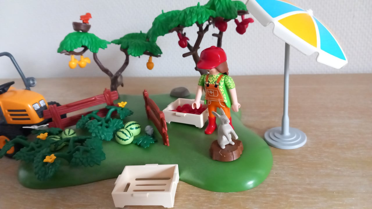 Playmobil trekkertje met meloen en appeloogst