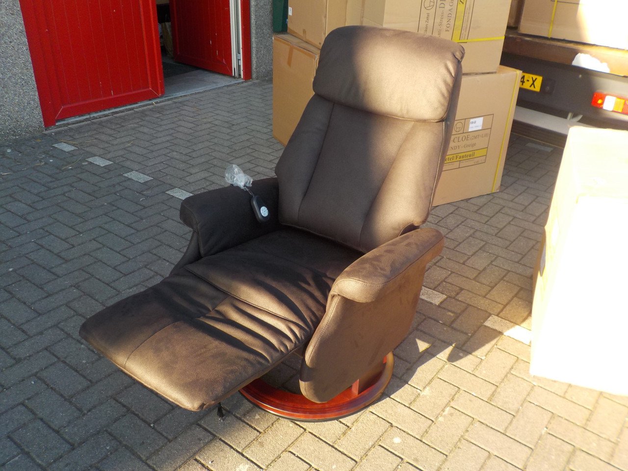 Nieuwe stoffen elektrische sta - op draai relex fauteuil in meerdere kleure