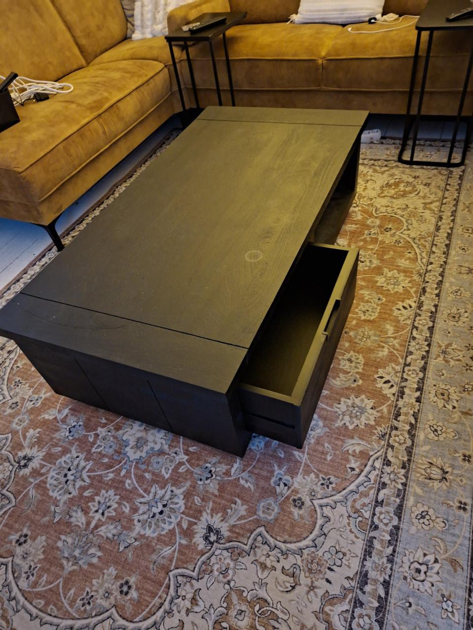 Zwarte mangohouten salontafel