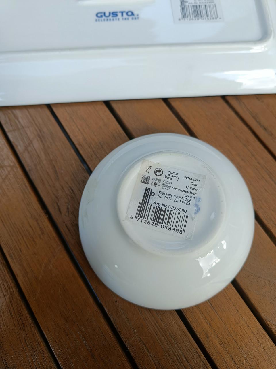 Rechthoekige schaal Gusta en rond schaaltje