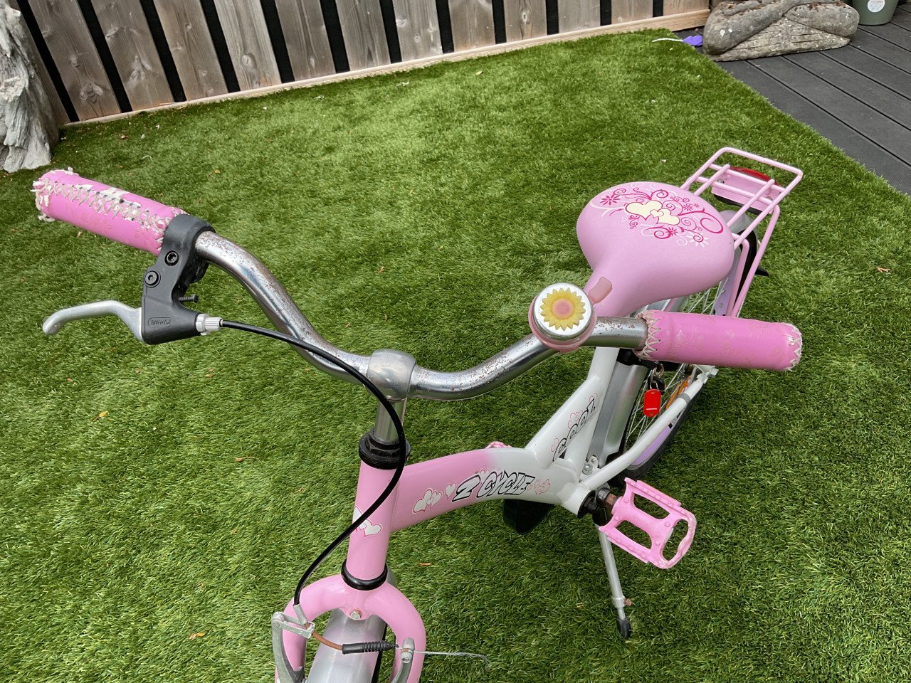 Meisjesfiets, 20 inch, rose en wit,Cool crazy