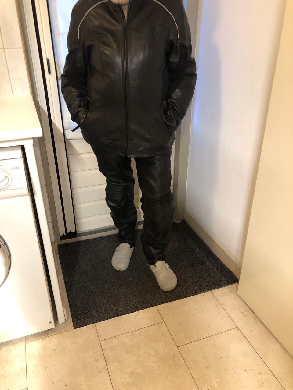 Dames motor jas +broek echt leder maat 38/40