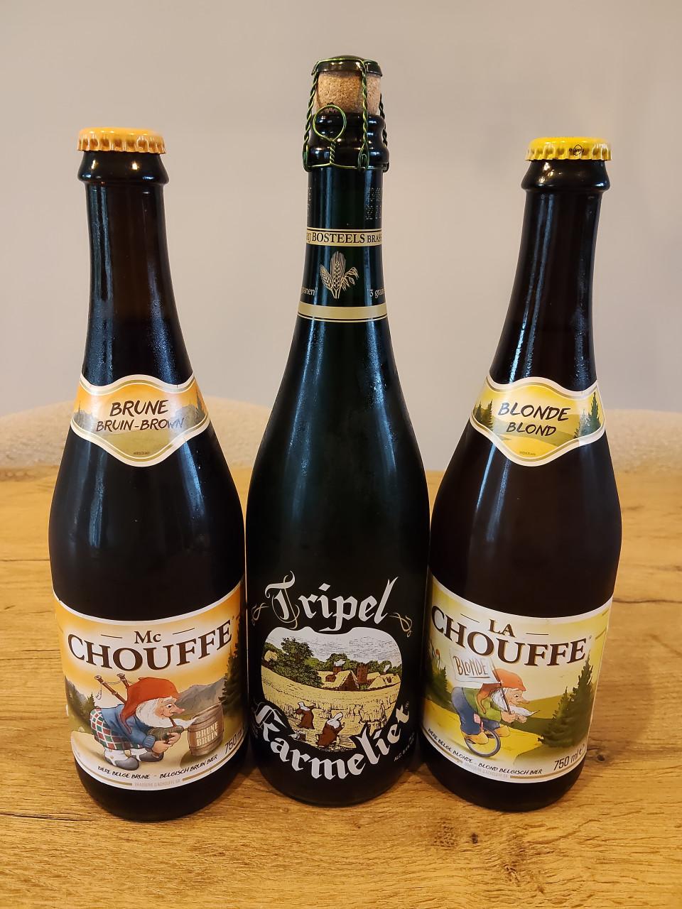 3 verschillende speciaalbieren in 75cl flessen