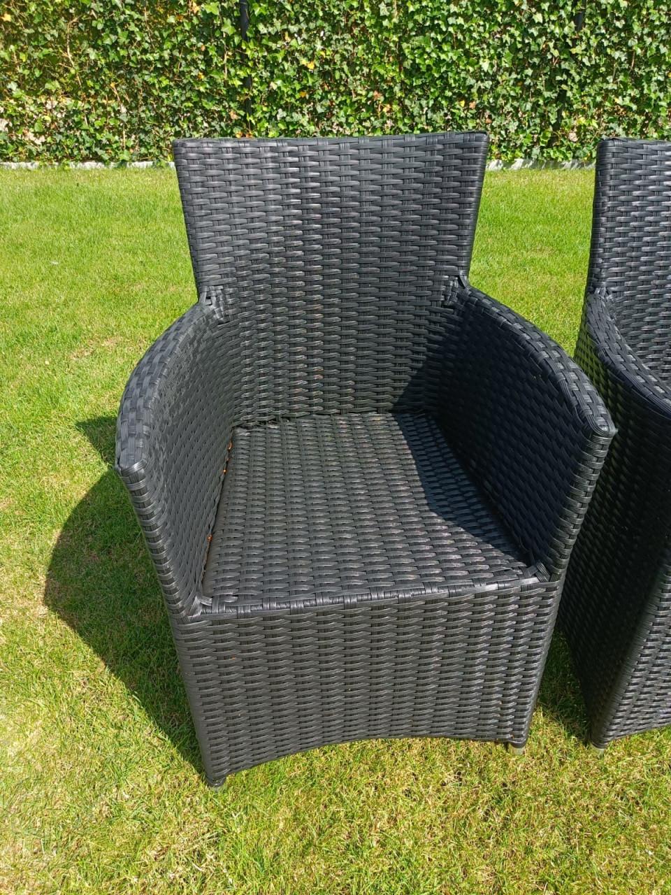 6 Bristol wicker tuinstoelen / antraciet