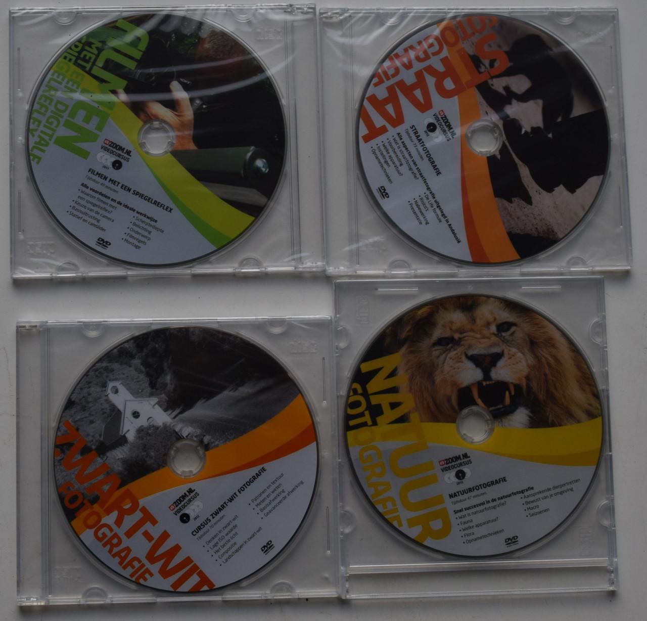 Vier Fotografie-cursussen op DVD.