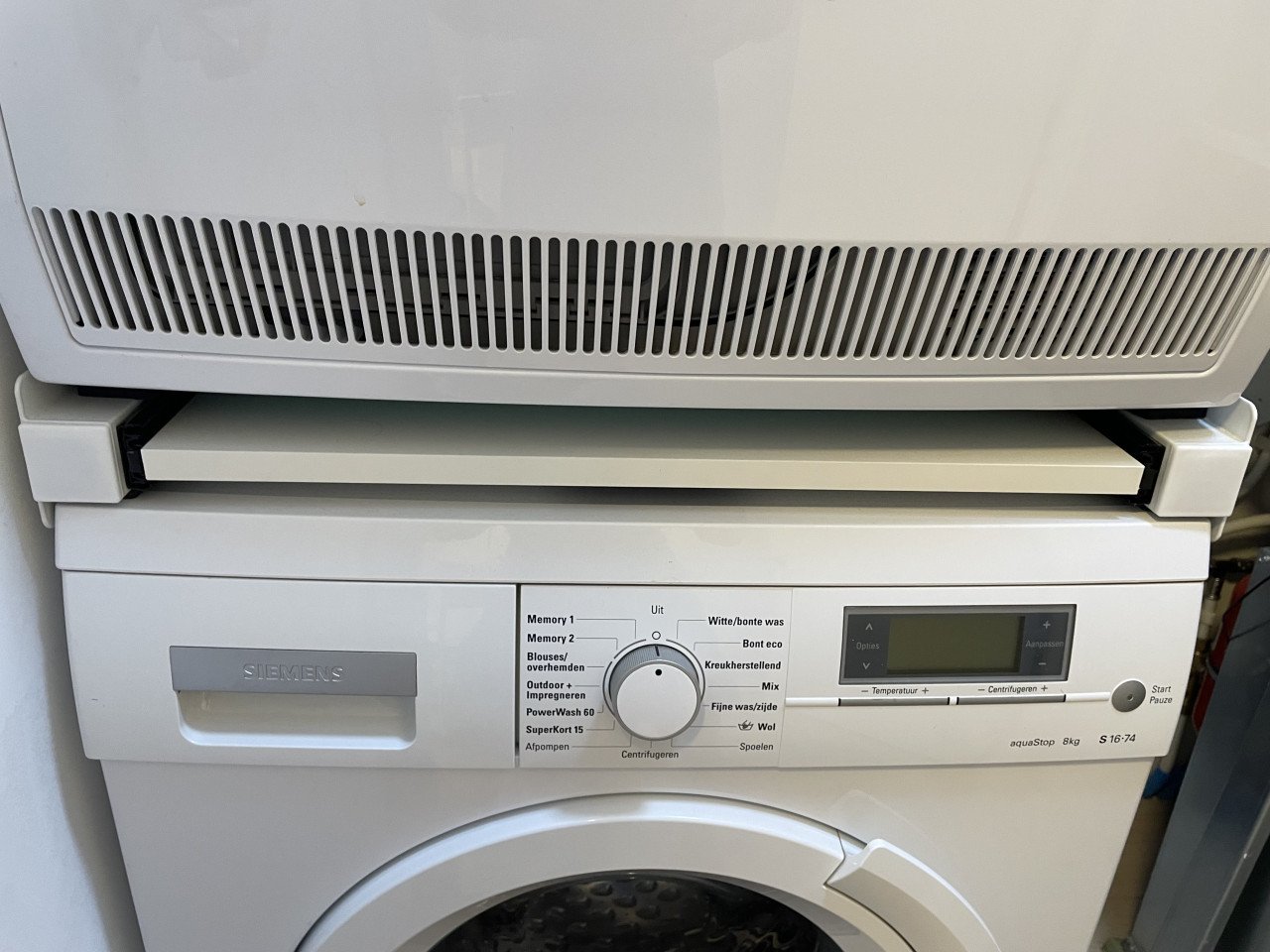 Stapelkit, Tussenstuk wasmachine en droger