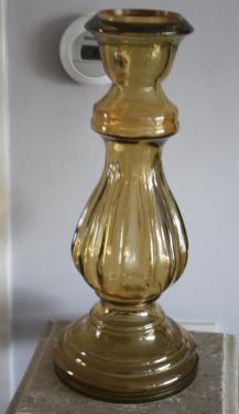 Bruine transparante zware vaas