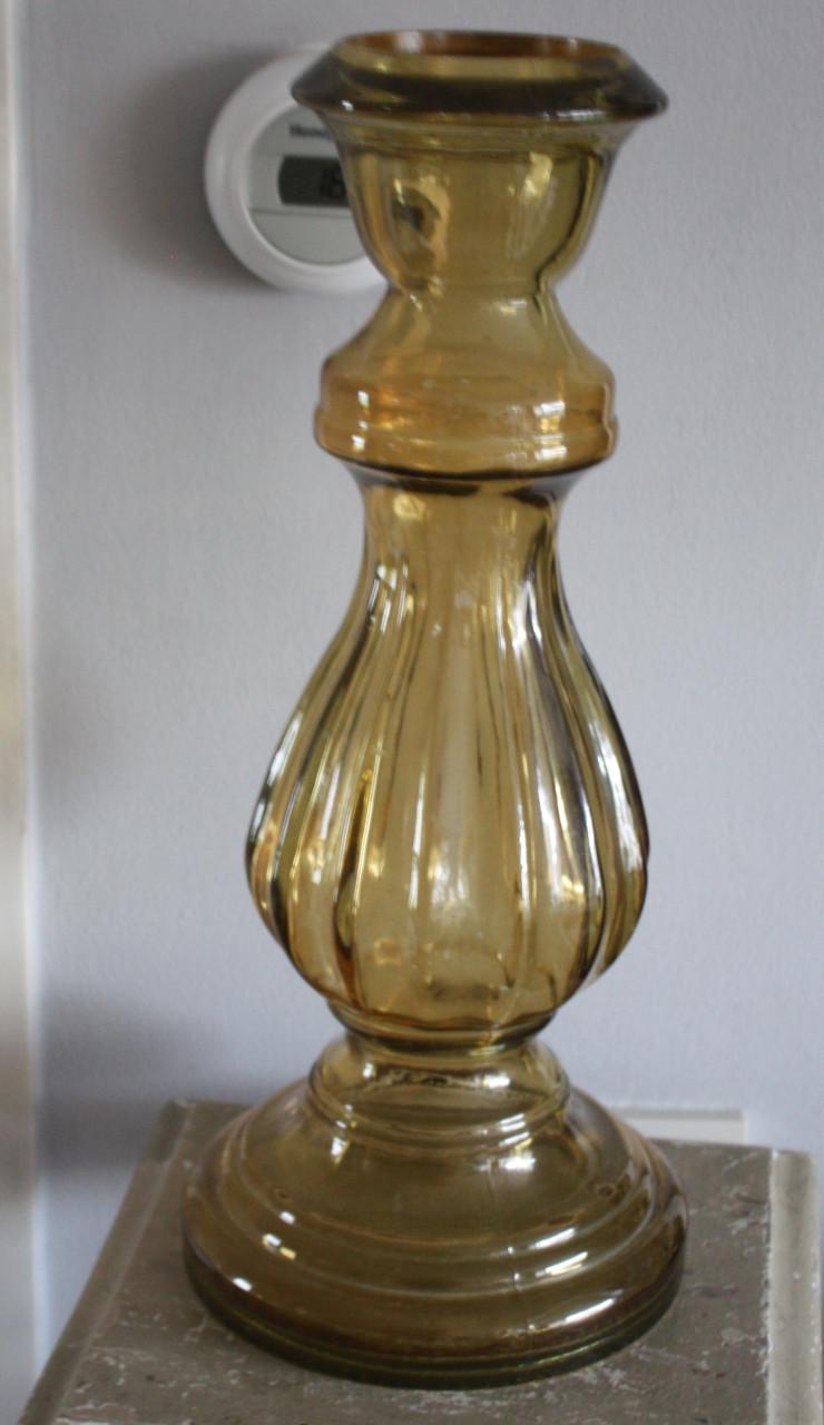 Bruine transparante zware vaas