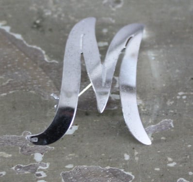 Zilveren Broch letter m