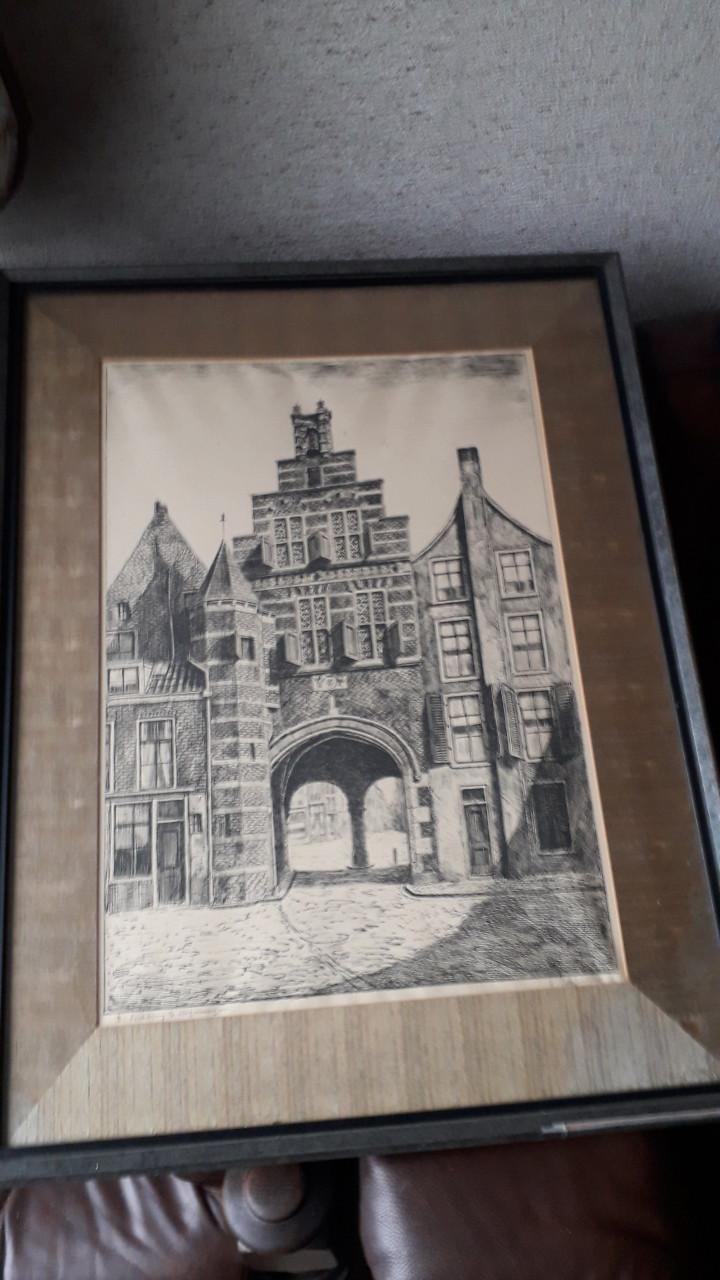 Partij grafiek en schilderijen