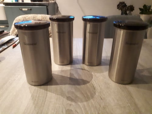 RVS Brabantia bewaarblikken voor Senseo pads