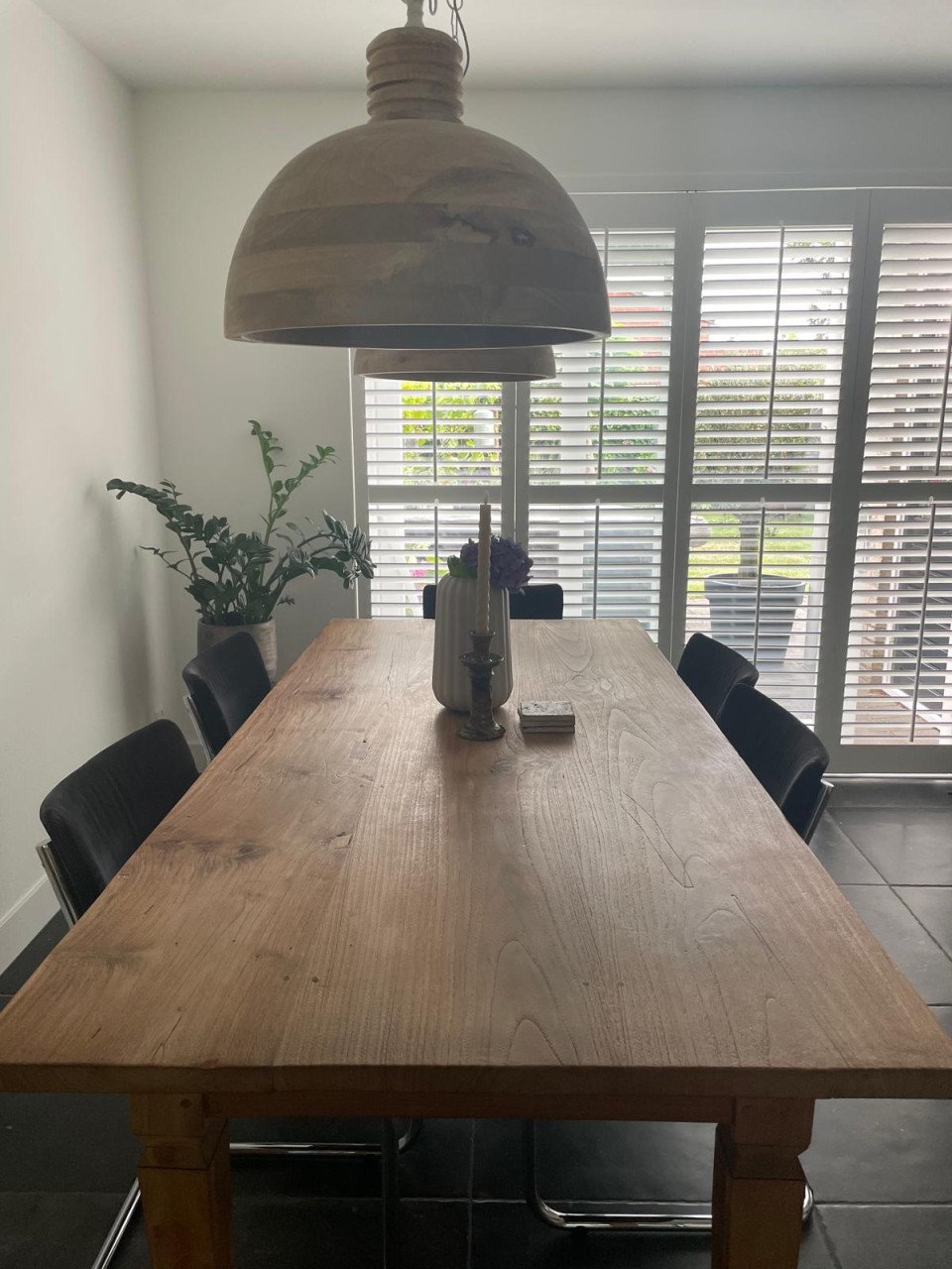 Te koop: eettafel van teakhout 90x200