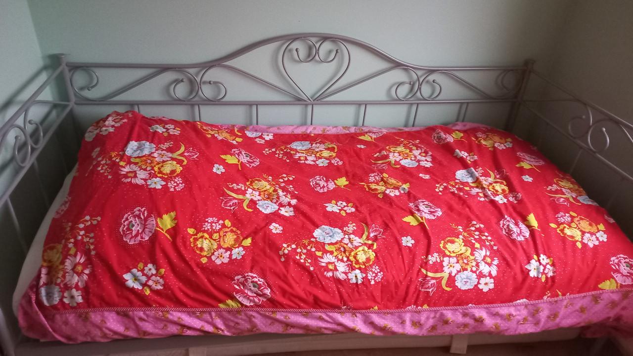 Eenpersoons bed staal grijs