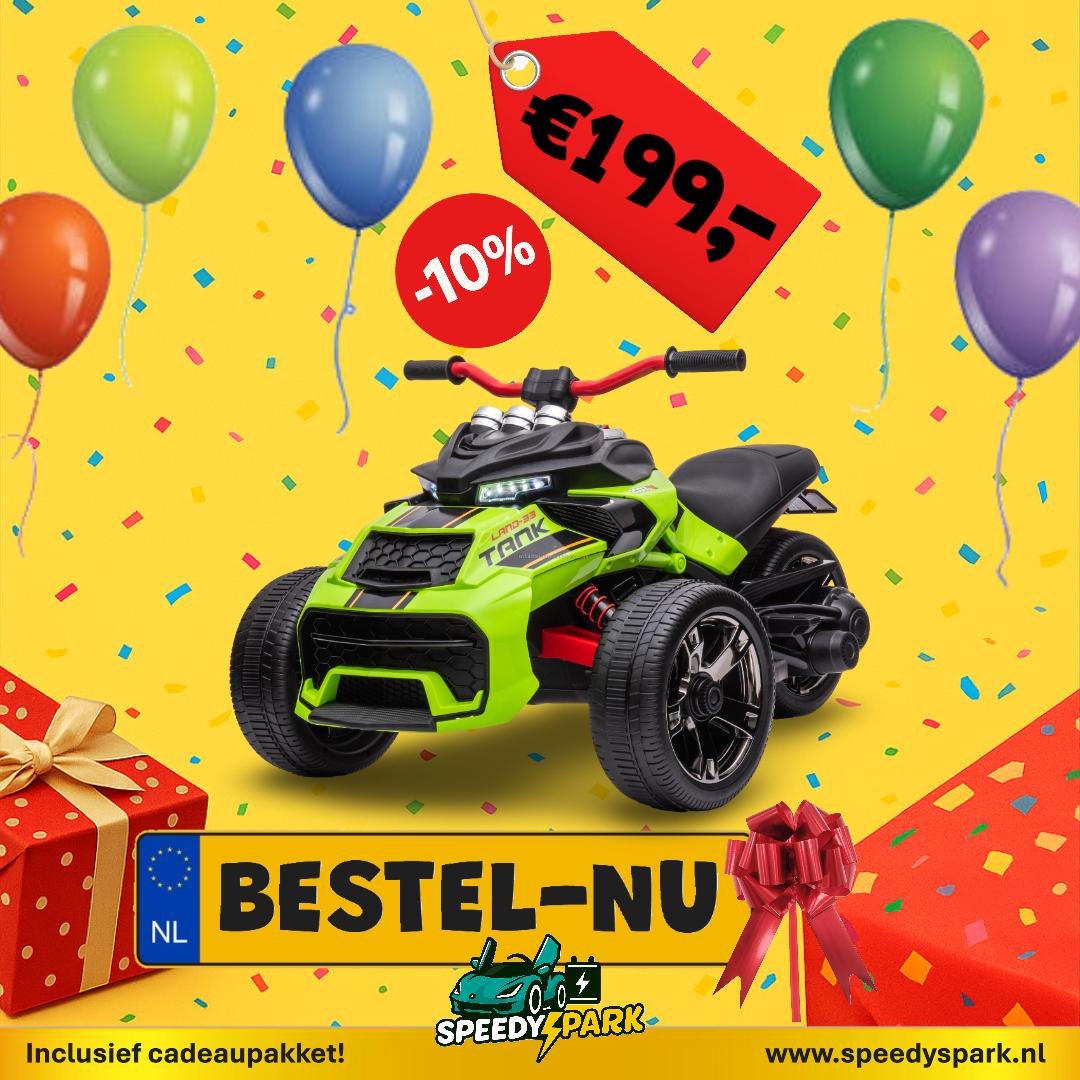 Elektrische KinderTrike 12V – E-Tank Speelgoedtrike | Groen