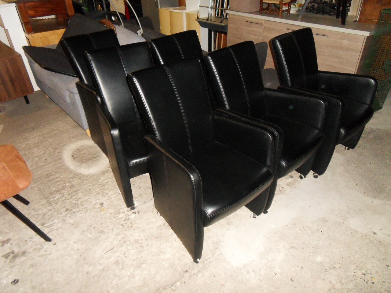 Eetkamerstoelen 6 stuks leer