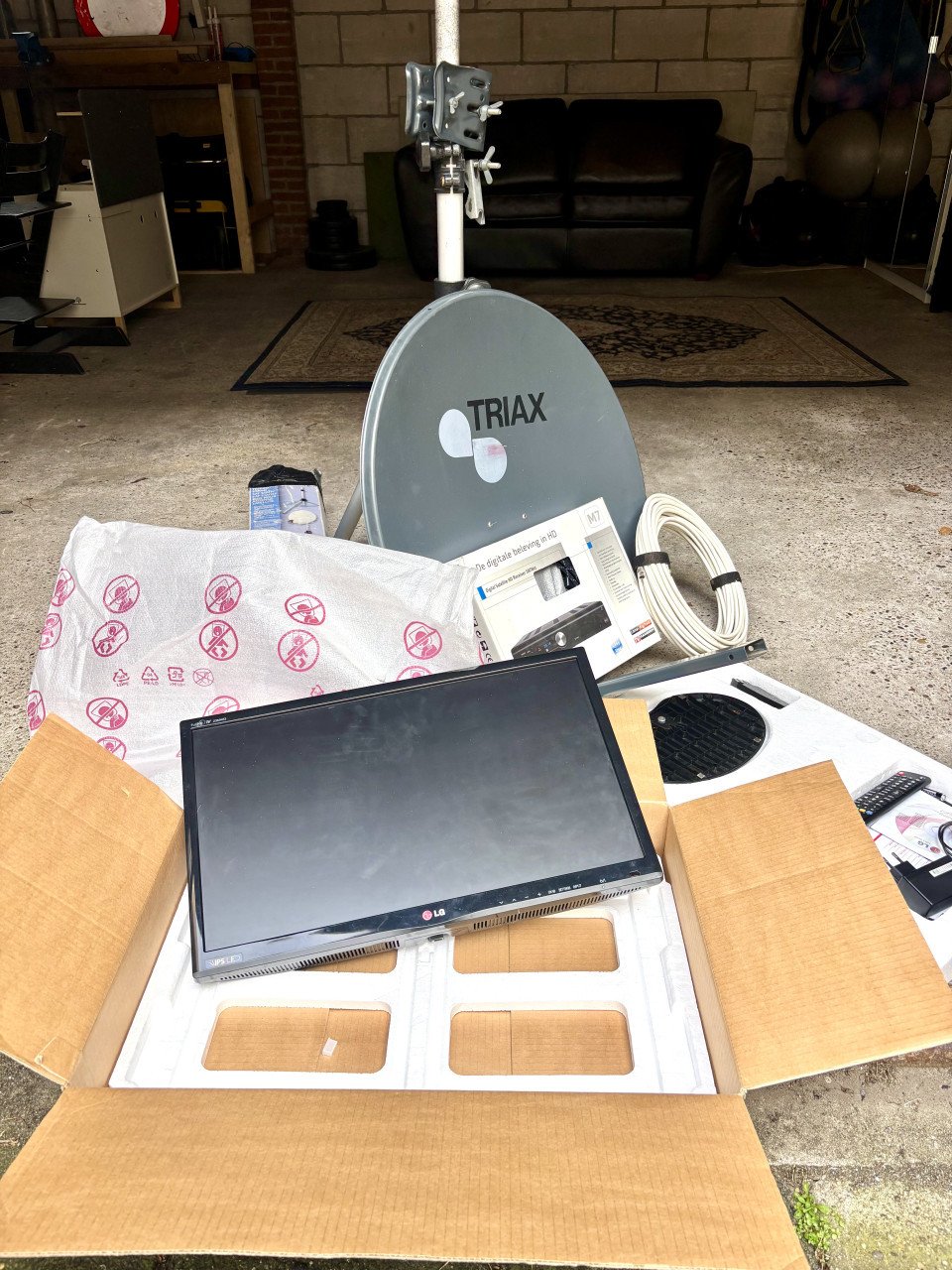 Complete set voor TV op de camping