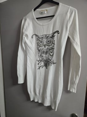 Sweater met uil, lange mouwen, M&C Christiane van Nieuwenhove.