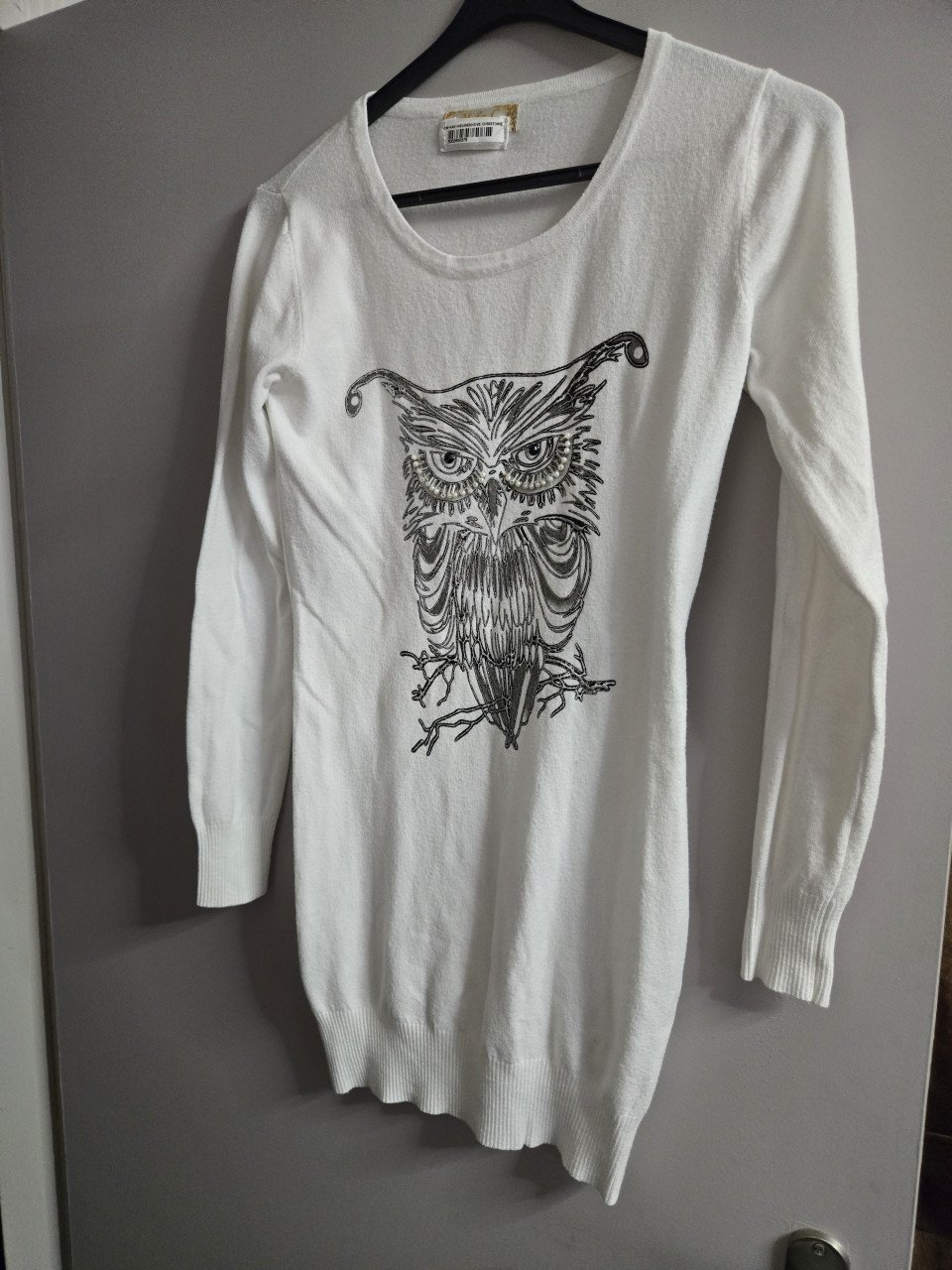 Sweater met uil, lange mouwen, M&C Christiane van Nieuwenhove.
