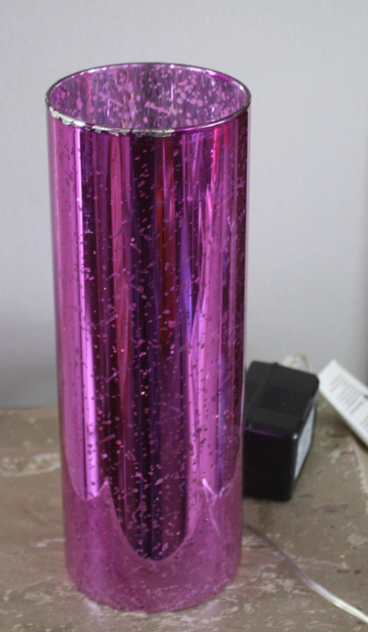 Paarse glazen vaas met verlichting nr 2