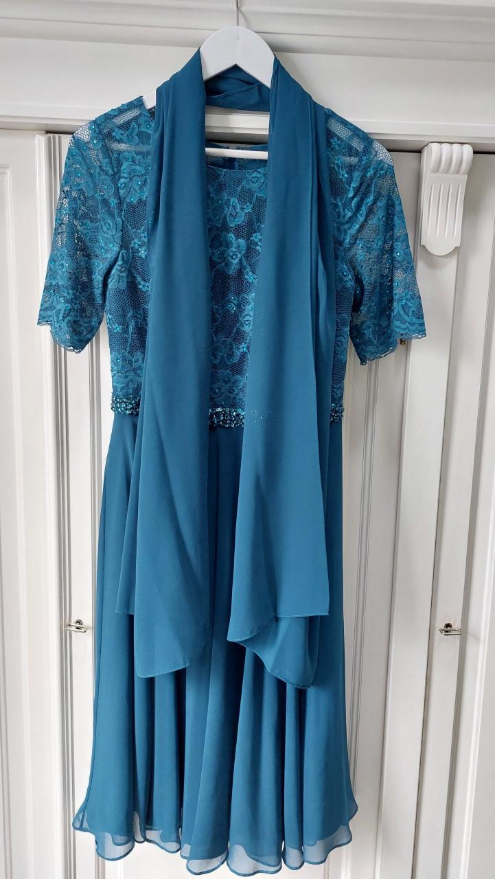 Feestjurk petrol maat 36