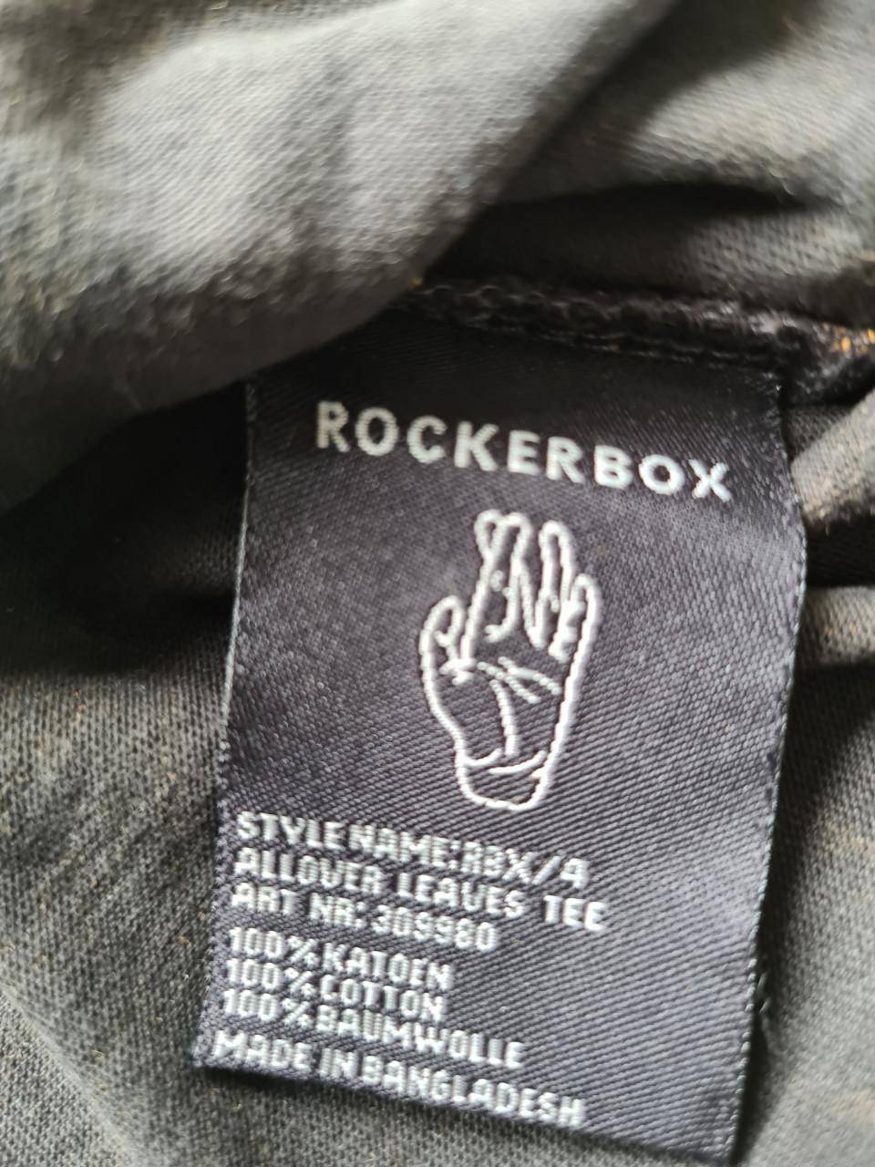 Rockerbox zwart / okergeel T-shirt  Maat XL