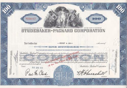 Oud Aandeel Studebaker Packard Corporation