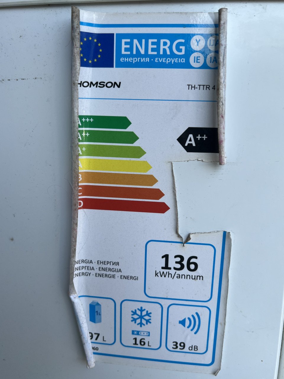 Tafelmodel koelkast met vriesvak 85x55 cm. Energieklasse A++.Schoon  netjes