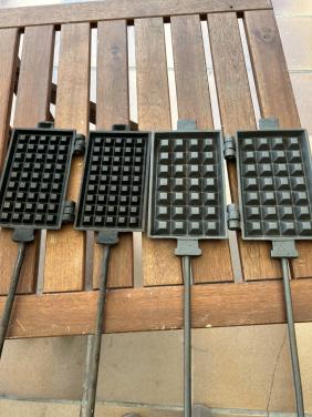 2 stuks wafelijzers vintage wafelijzer