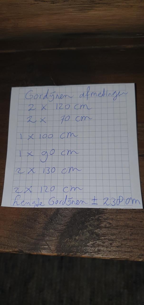 Gordijnen diverse maten kleur off white